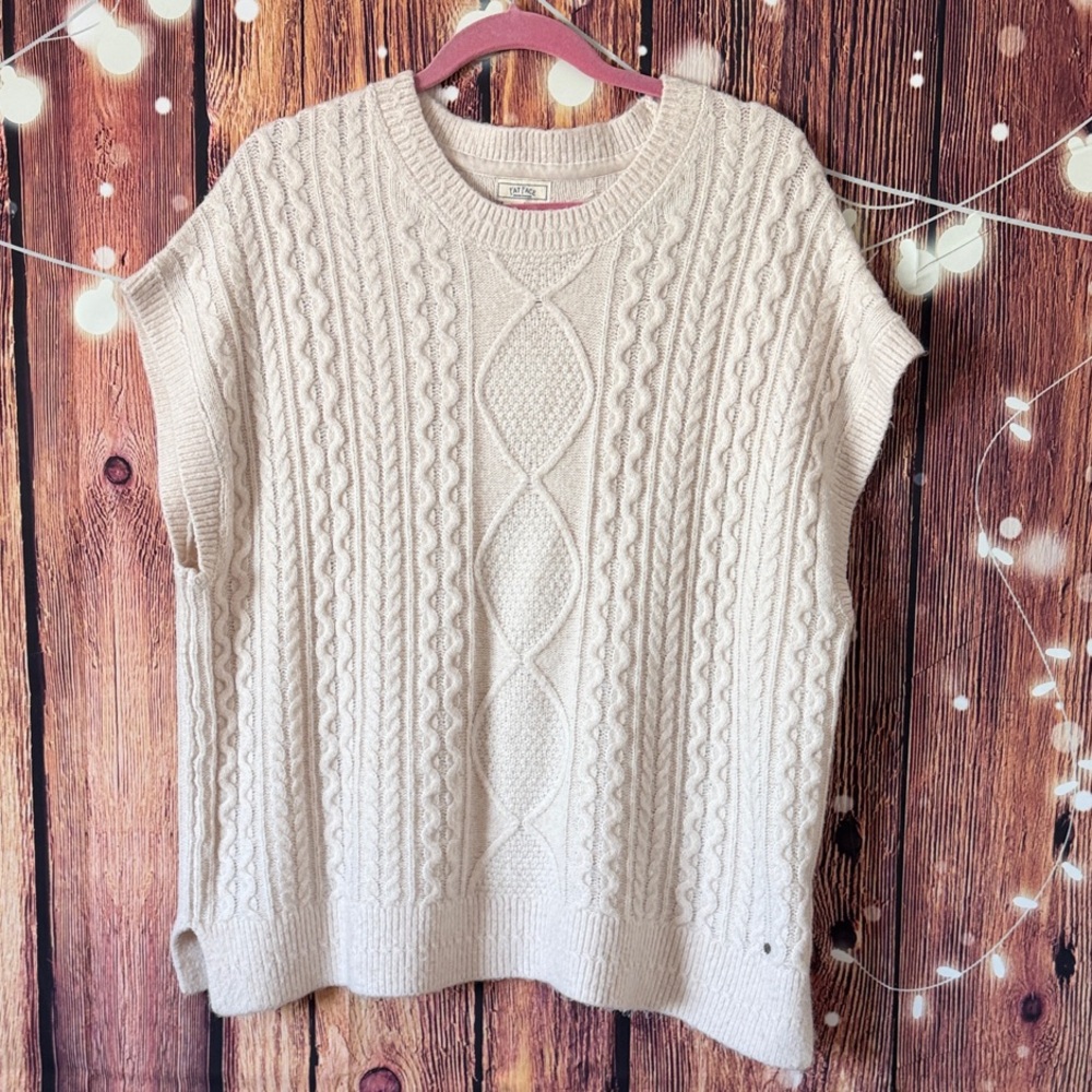 Fat Face Cream Cable Knit Sweater XL